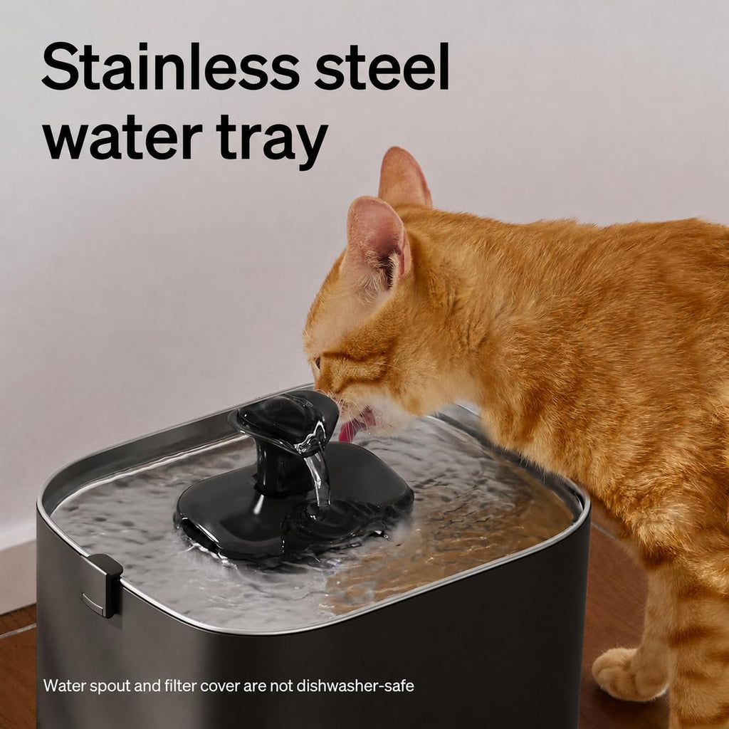 3L Smart Pet Water Fountain with Stainless Steel Tray & WiFi