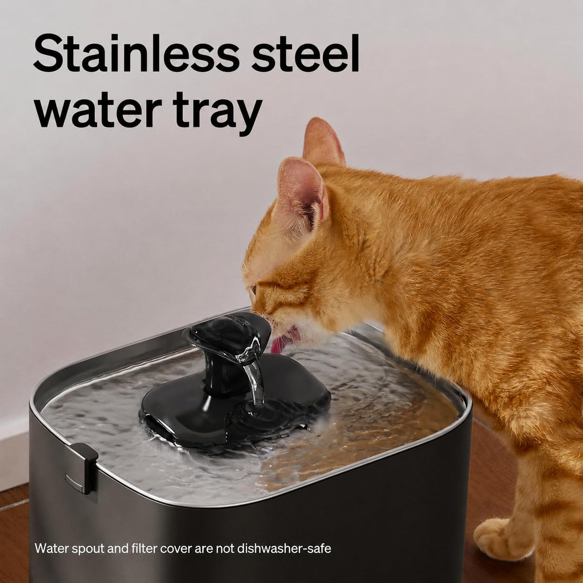 3L Smart Pet Water Fountain with Stainless Steel Tray & WiFi