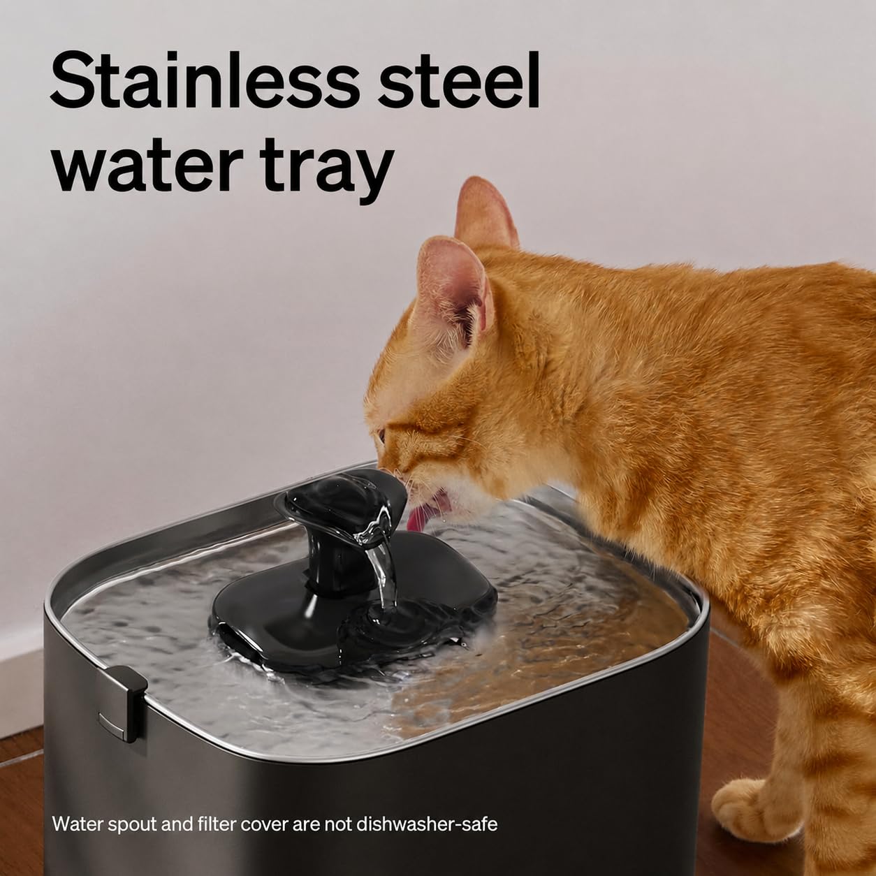 3L Smart Pet Water Fountain with Stainless Steel Tray & WiFi