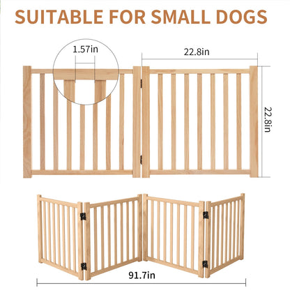 Wooden Freestanding Pet Gate for Doorways & Stairs