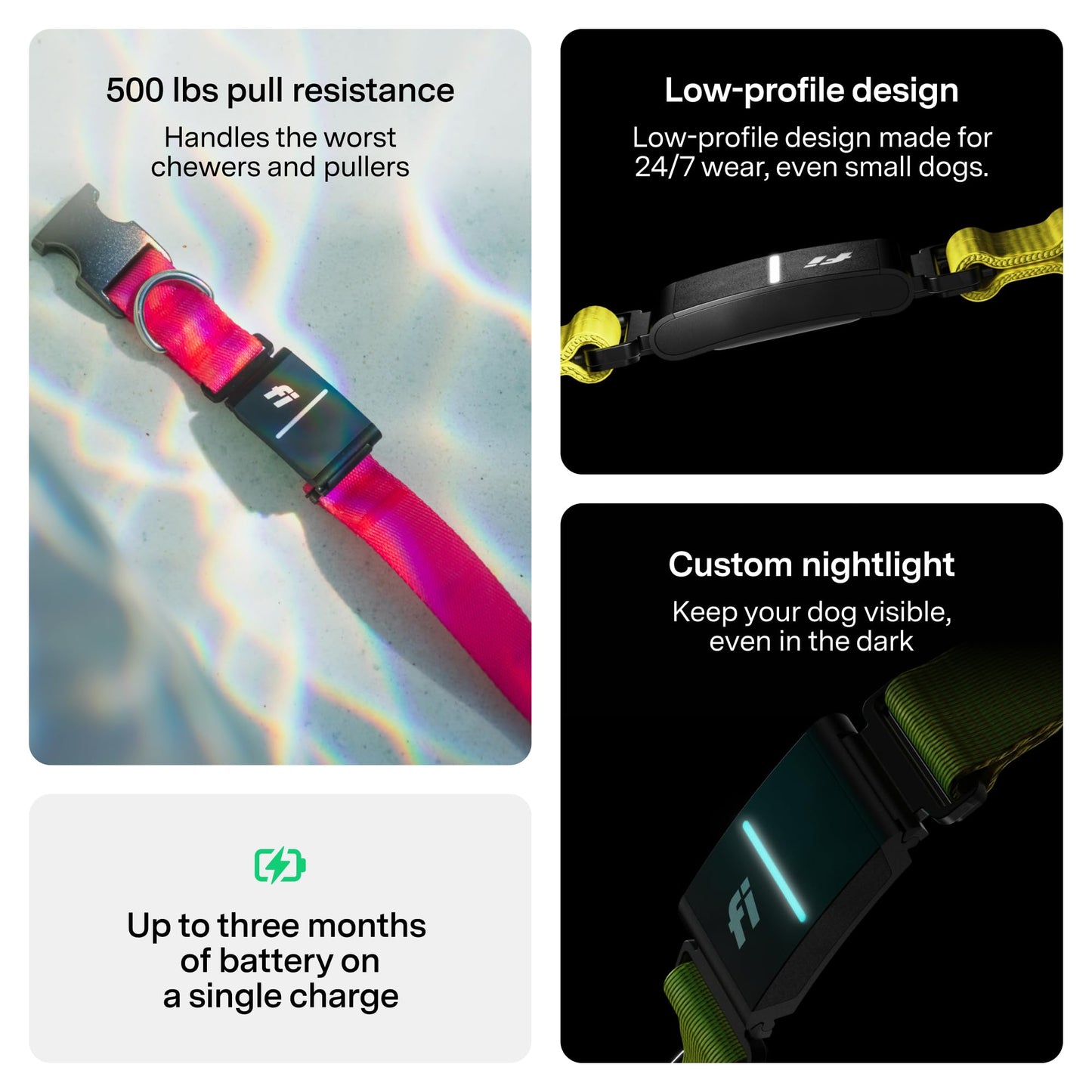 Fi Series 3+ Smart Dog Collar, GPS + Health Tracking, 6-Month Membership