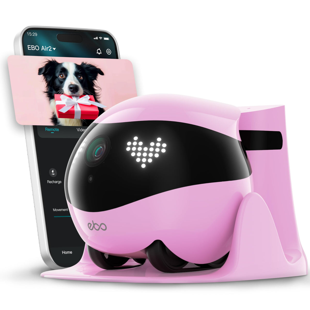 2K Smart Pet Camera Robot with Two-Way Talk & Night Vision