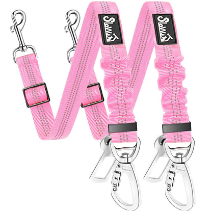SlowTon Dog Seatbelt, 2 Pack Adjustable Heavy Duty Safety Dog Seat Belt