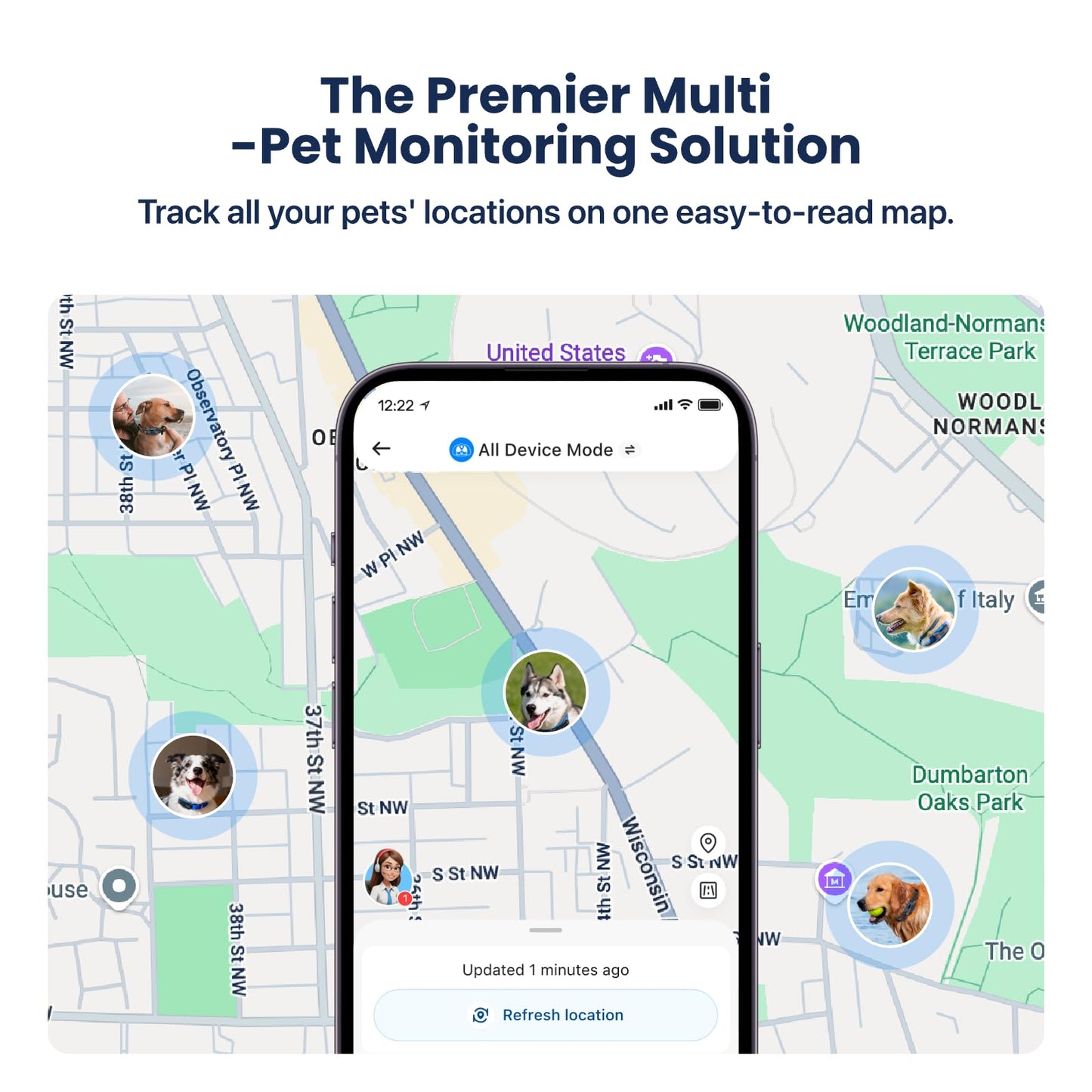DBDD AI GPS Dog Tracker, Virtual Fence & AI Health Monitor, Waterproof