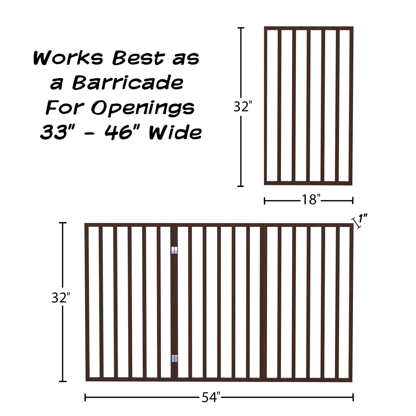 Foldable Wooden Pet Gate for Doorways, Hallways & Stairs