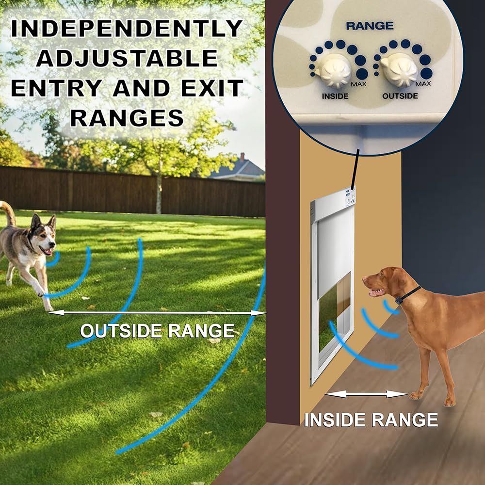 Automatic Electronic Pet Door for Large Dogs Up to 100 lb