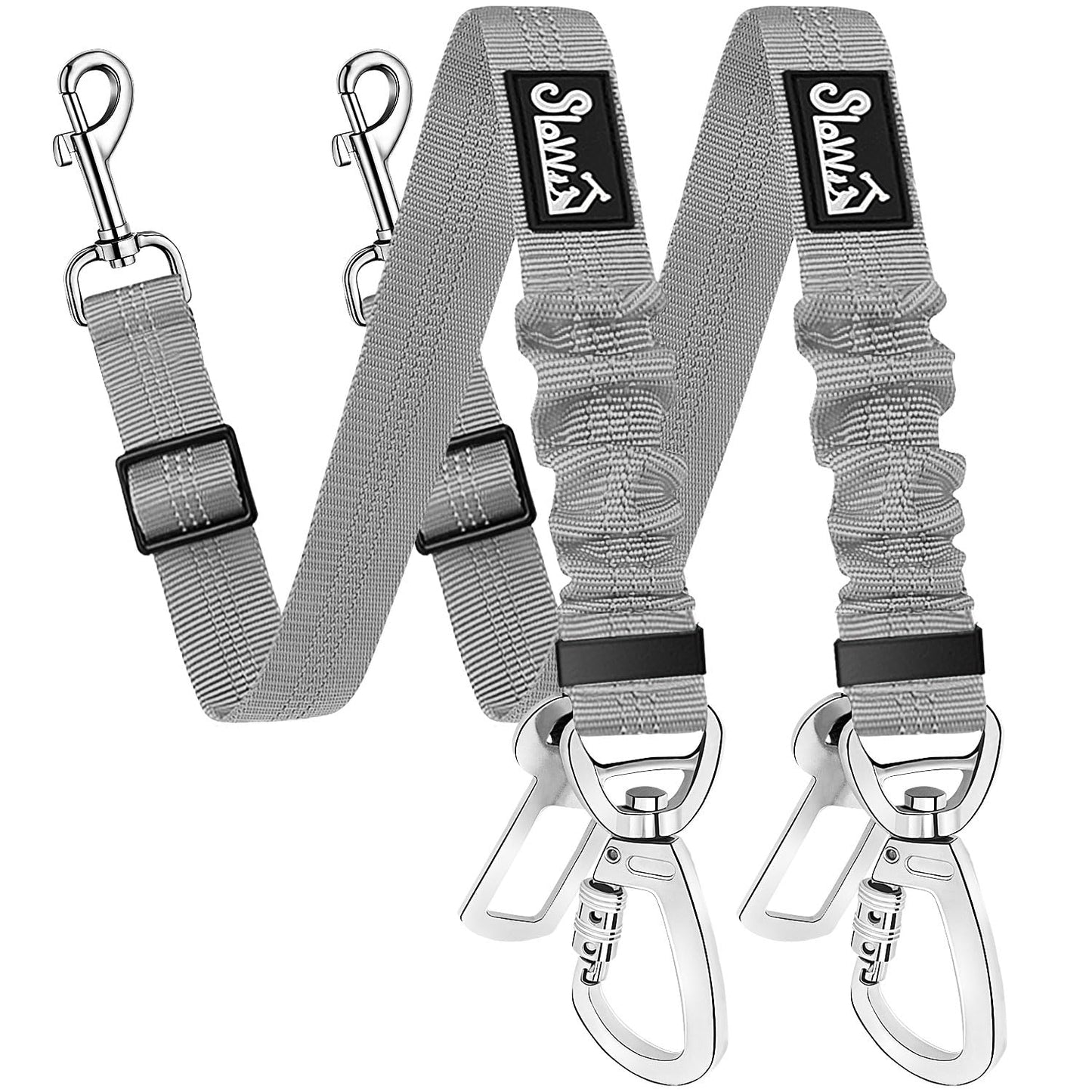 SlowTon Dog Seatbelt, 2 Pack Adjustable Heavy Duty Safety Dog Seat Belt