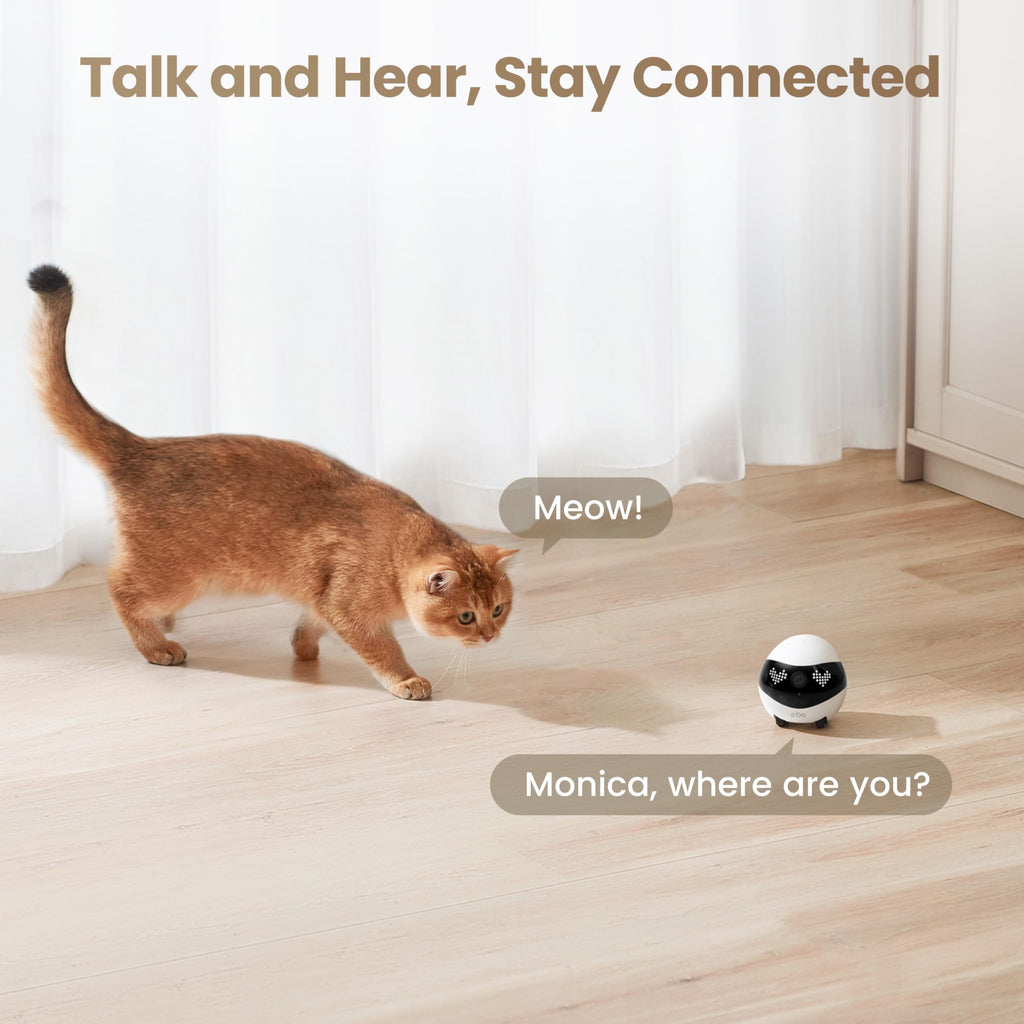 2K Smart Pet Camera Robot with Two-Way Talk & Night Vision