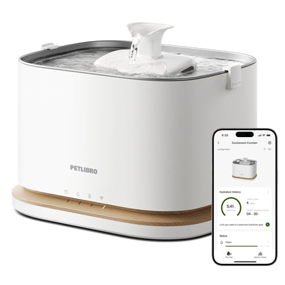 3L Cordless Smart Pet Water Fountain with Stainless Steel Tray