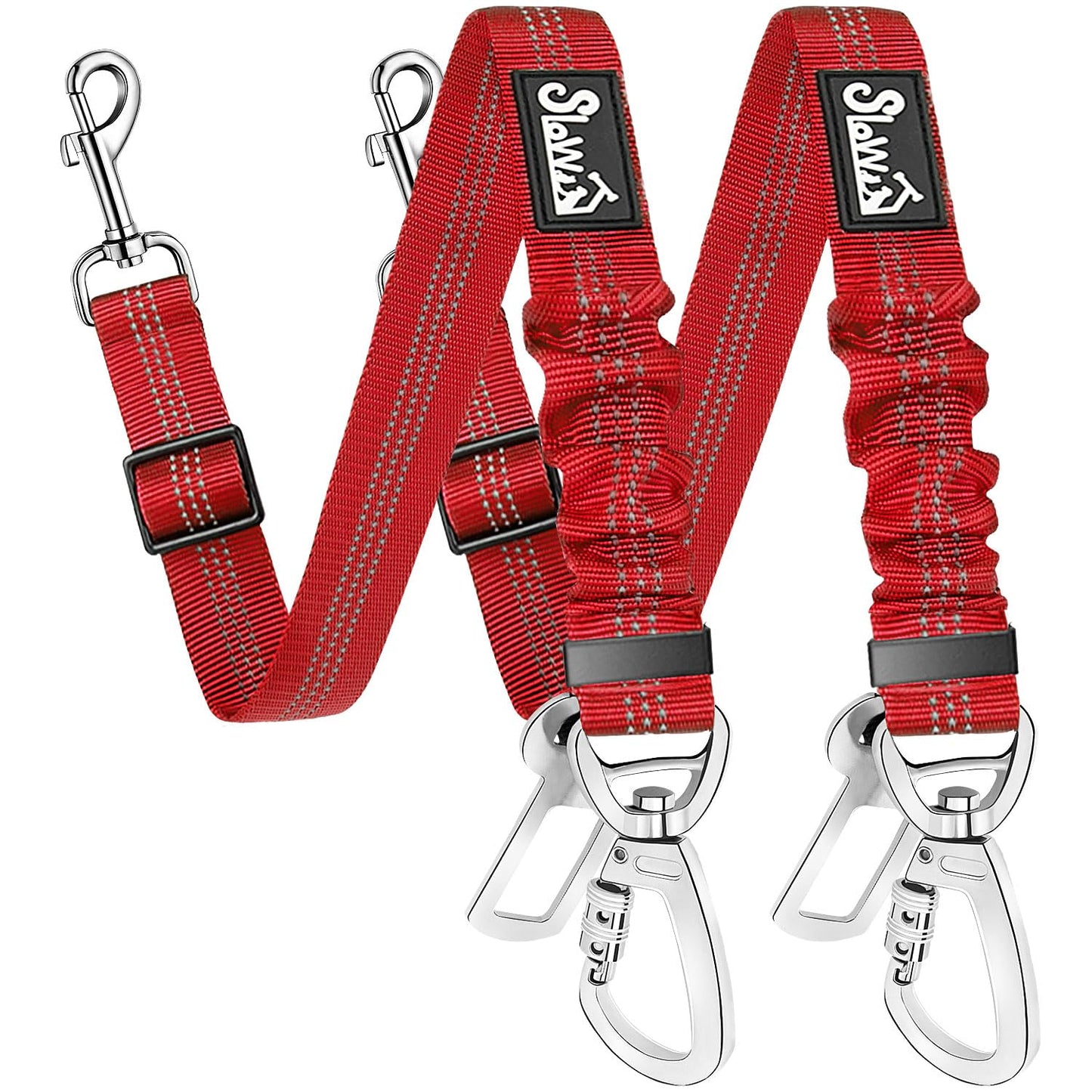 SlowTon Dog Seatbelt, 2 Pack Adjustable Heavy Duty Safety Dog Seat Belt