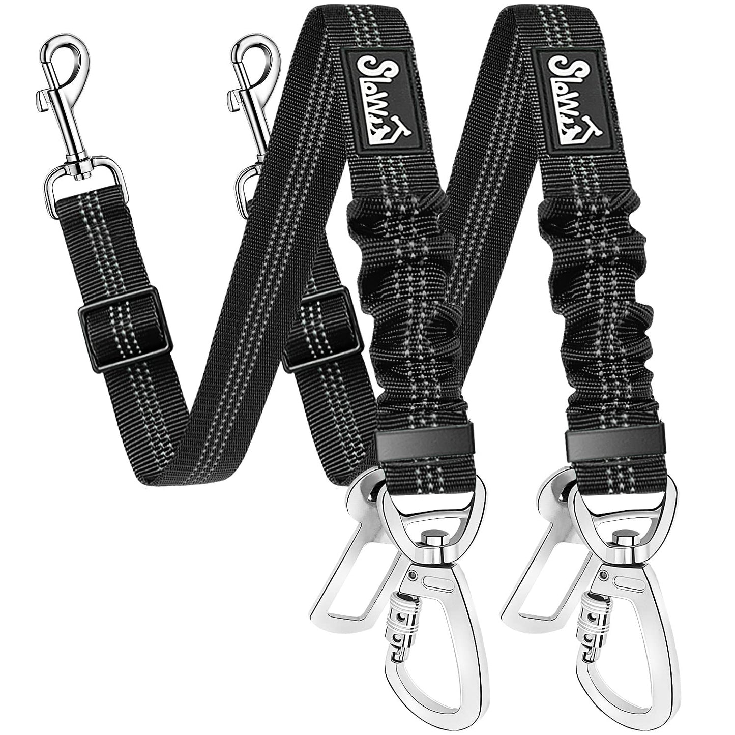 SlowTon Dog Seatbelt, 2 Pack Adjustable Heavy Duty Safety Dog Seat Belt