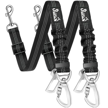 SlowTon Dog Seatbelt, 2 Pack Adjustable Heavy Duty Safety Dog Seat Belt