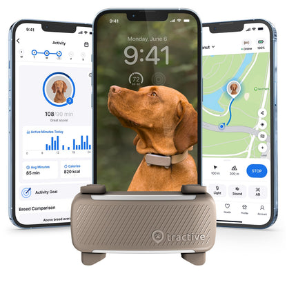 Tractive Smart Dog GPS Tracker | Live Pet Tracker with Virtual Fence | Vital Signs Monitoring of Heart & Respiratory Rate | Bark Monitoring | Dog Collar Attachment