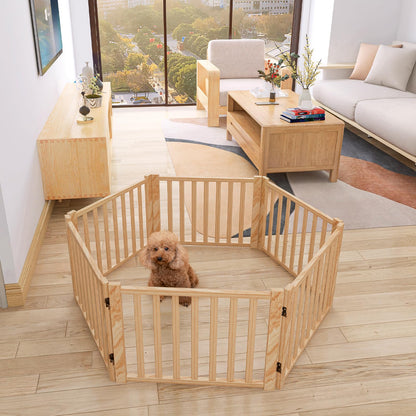 Wooden Freestanding Pet Gate for Doorways & Stairs