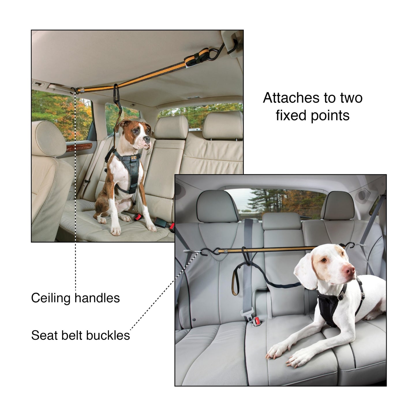 Kurgo Auto Zip Line, Backseat Zipline Harness Tether for Car Travel