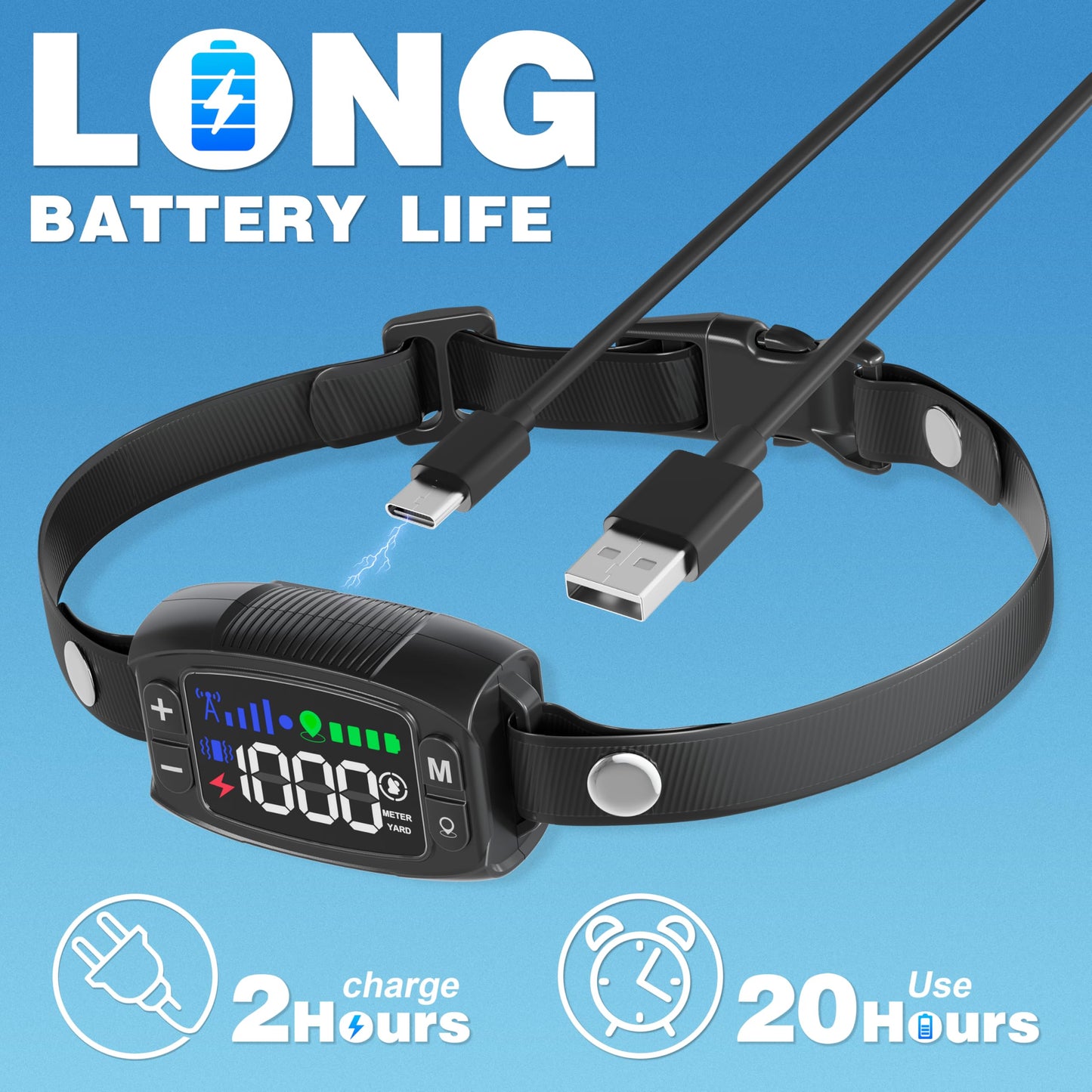 GPS Wireless Dog Fence with Adjustable 33–1000 Yard Range