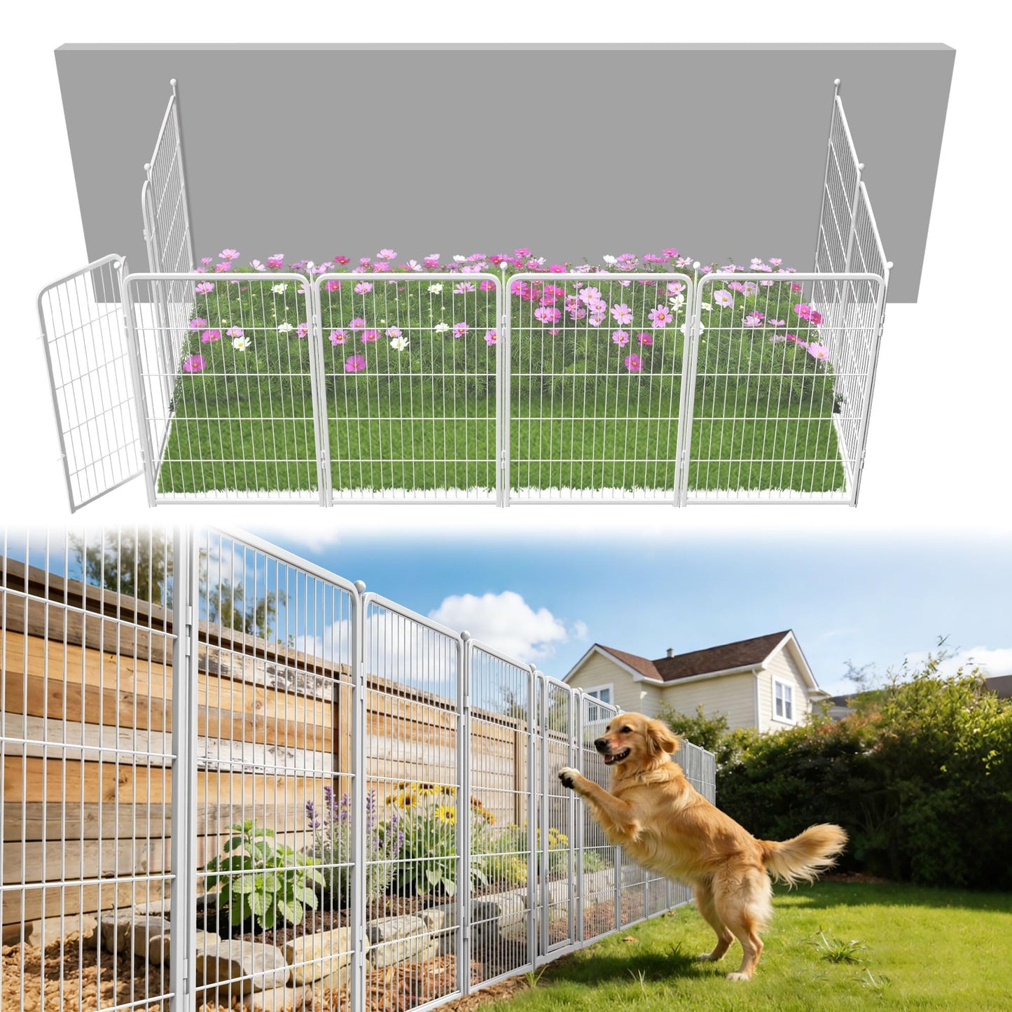 FXW No Dig Garden Fence, Outdoor for Yard