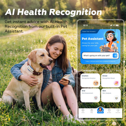 AI Dog GPS Tracker with Virtual Fence & Health Monitoring
