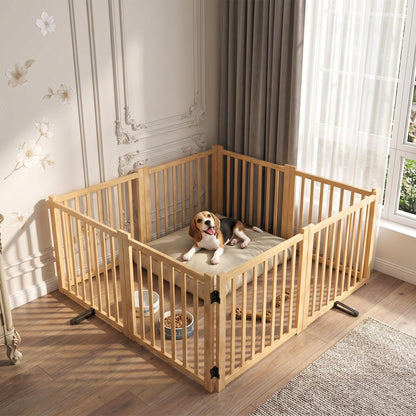 Wooden Freestanding Pet Gate for Doorways & Stairs