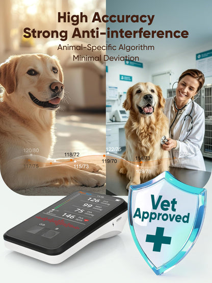 Veterinary Blood Pressure Monitor with 5 Cuffs & Data Memory