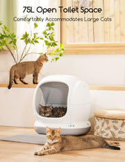 75L Smart Self-Cleaning Litter Box with App & Odor Control