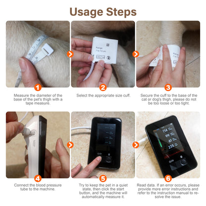 Veterinary Blood Pressure Monitor with 5 Cuffs & Data Memory
