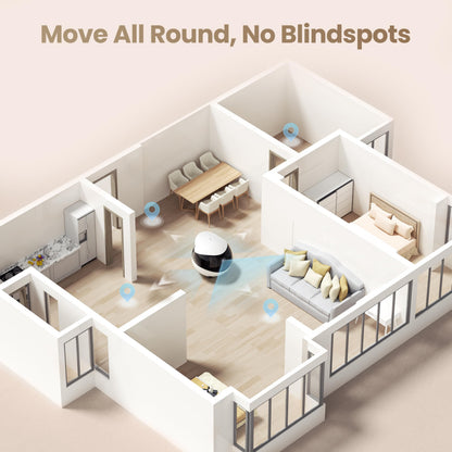 2K Smart Pet Camera Robot with Two-Way Talk & Night Vision