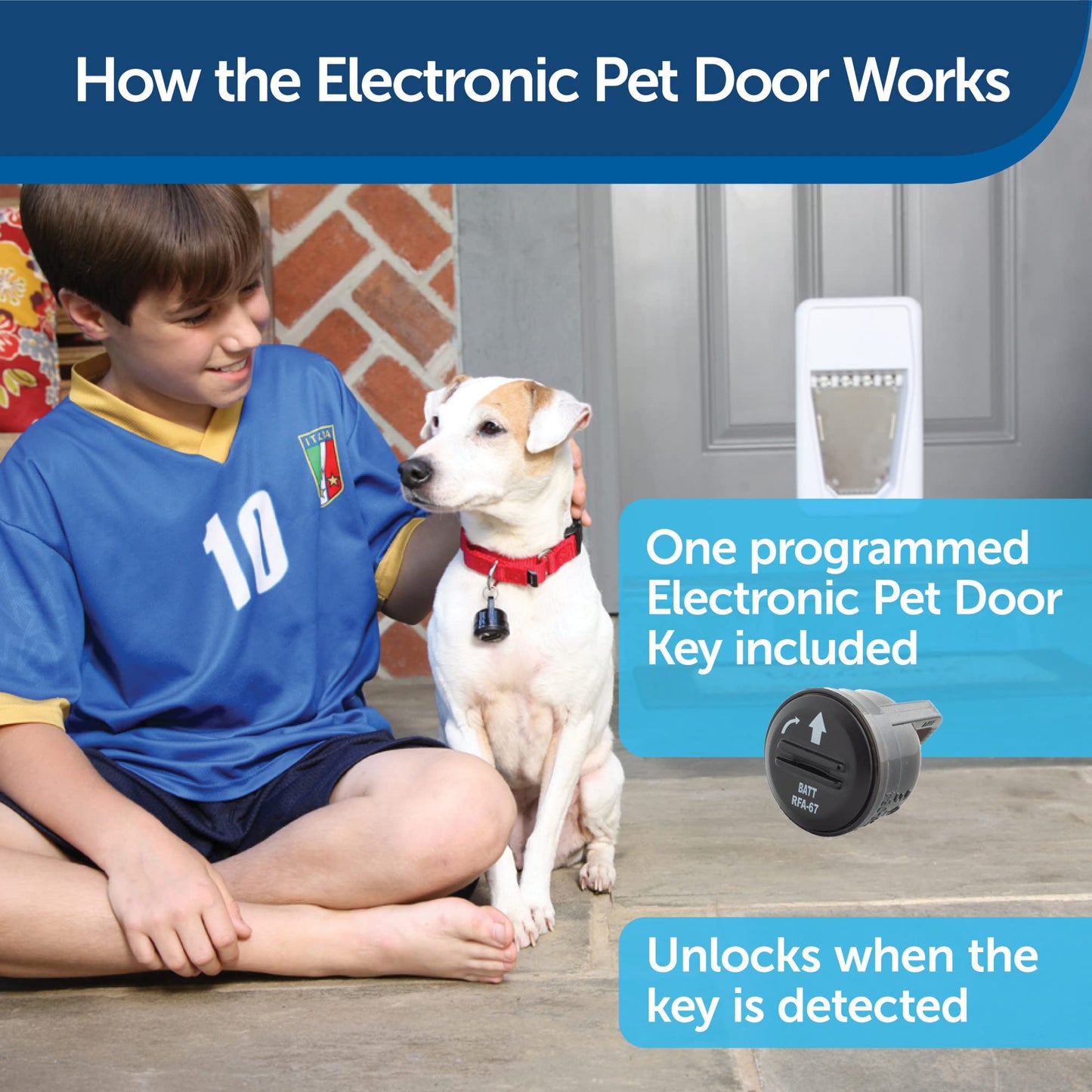Smart Collar-Activated Electronic Pet Door for Pets Up to 100 lb