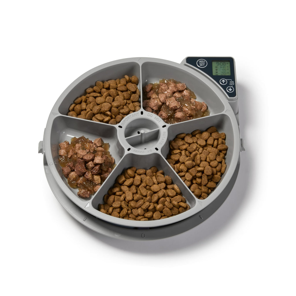 Cat Mate C500 Automatic 5 Bowl Digital Timer-Controlled Pet Feeder and Accessories
