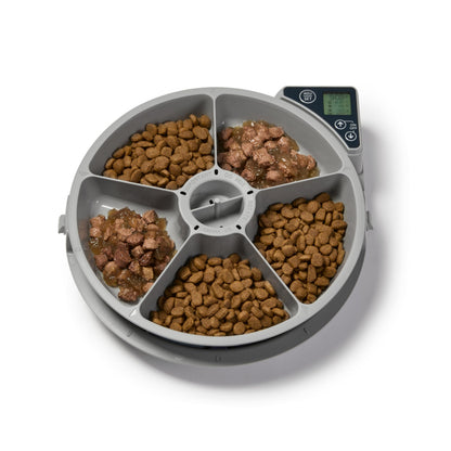 Cat Mate C500 Automatic 5 Bowl Digital Timer-Controlled Pet Feeder and Accessories