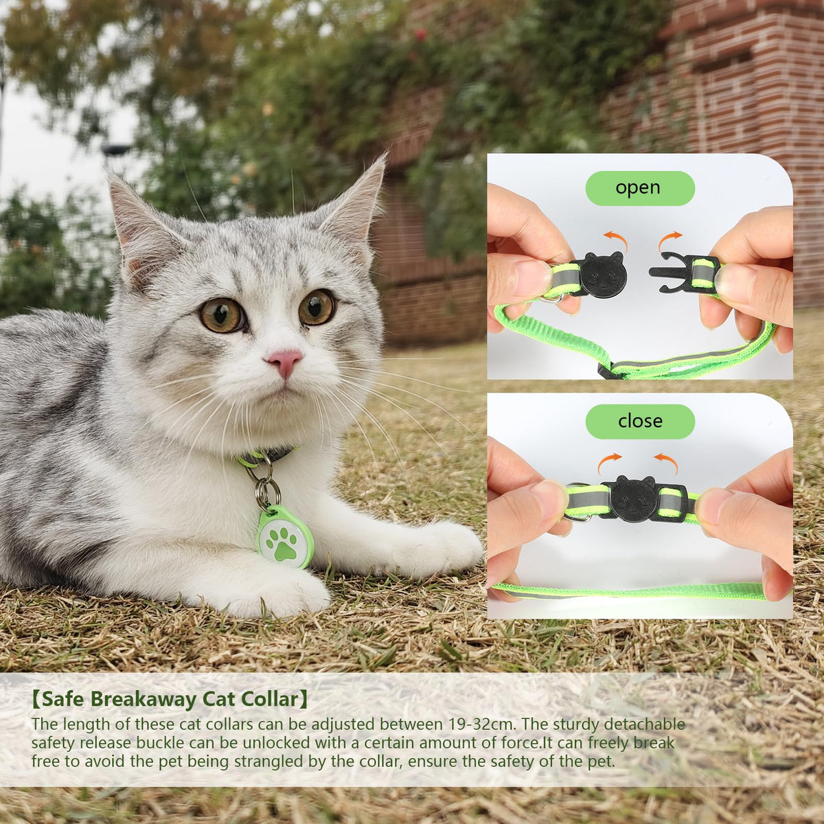 Reflective Cat Collar+cat tag
