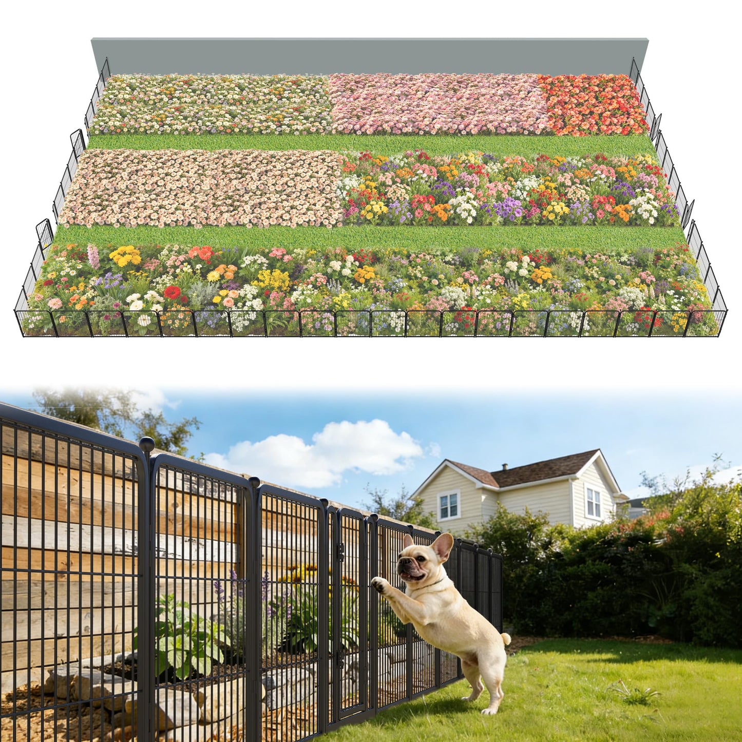 FXW No Dig Garden Fence, Outdoor for Yard