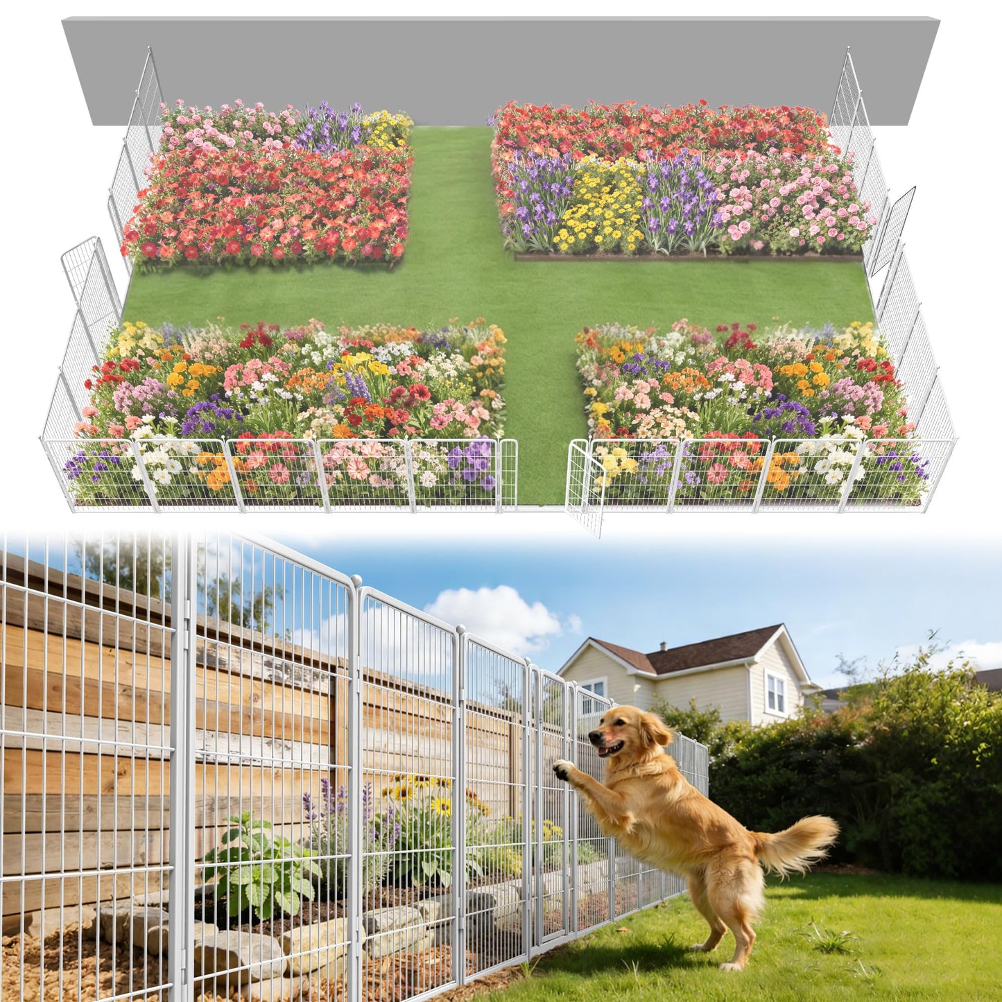 FXW No Dig Garden Fence, Outdoor for Yard