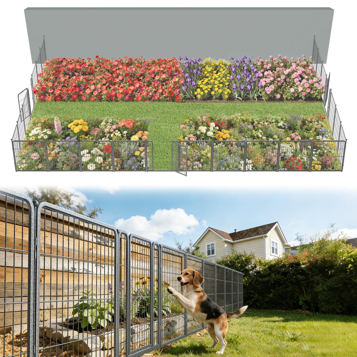 FXW No Dig Garden Fence, Outdoor for Yard