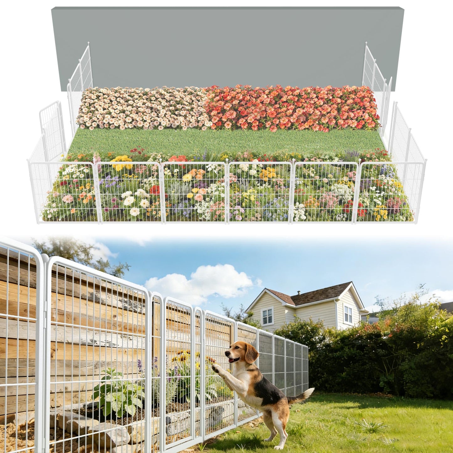 FXW No Dig Garden Fence, Outdoor for Yard