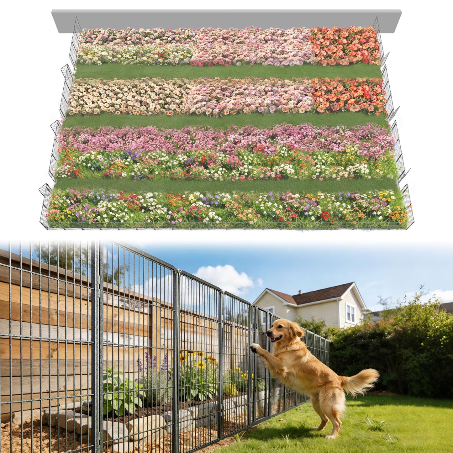 FXW No Dig Garden Fence, Outdoor for Yard