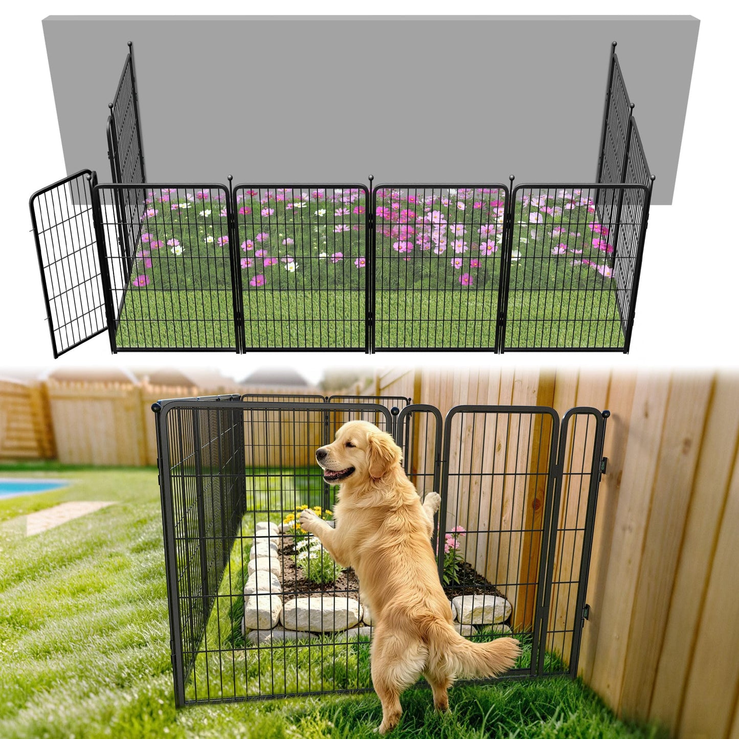 FXW No Dig Garden Fence, Outdoor for Yard