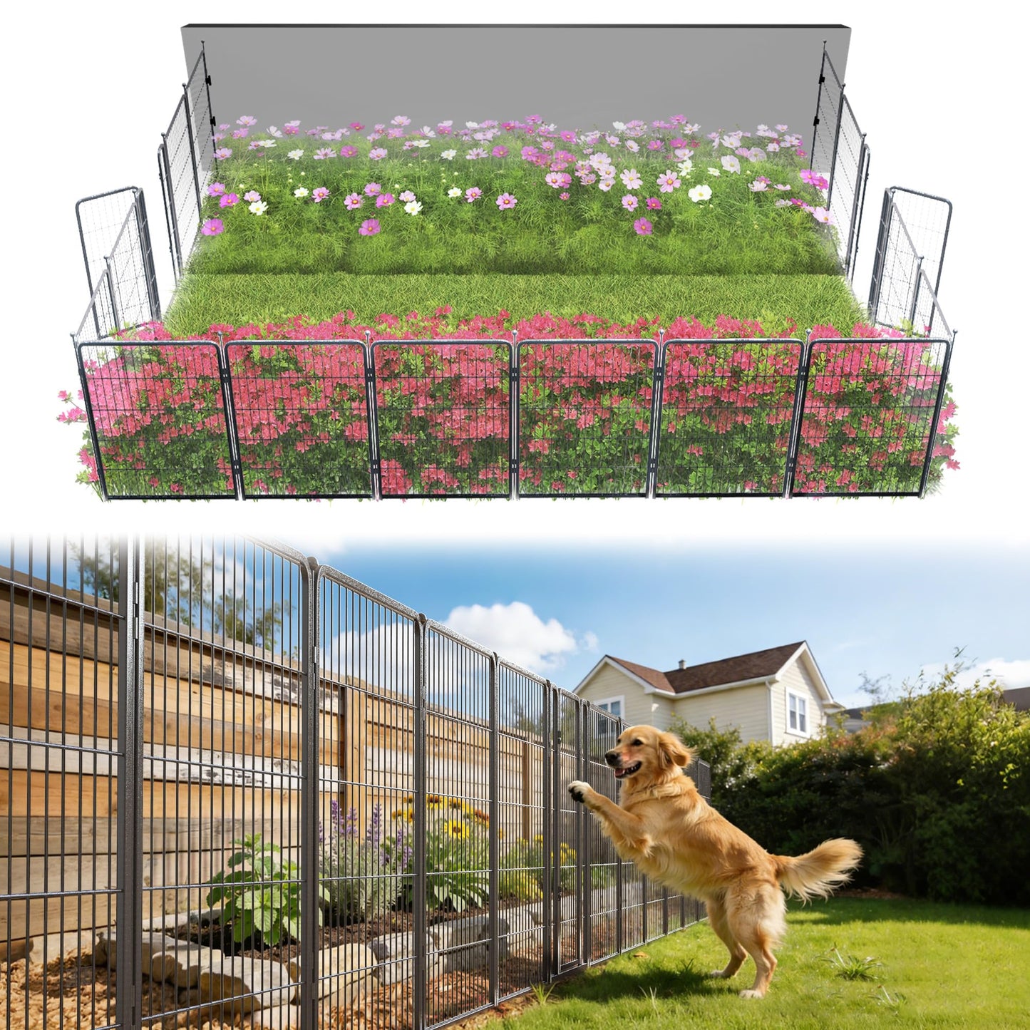 FXW No Dig Garden Fence, Outdoor for Yard