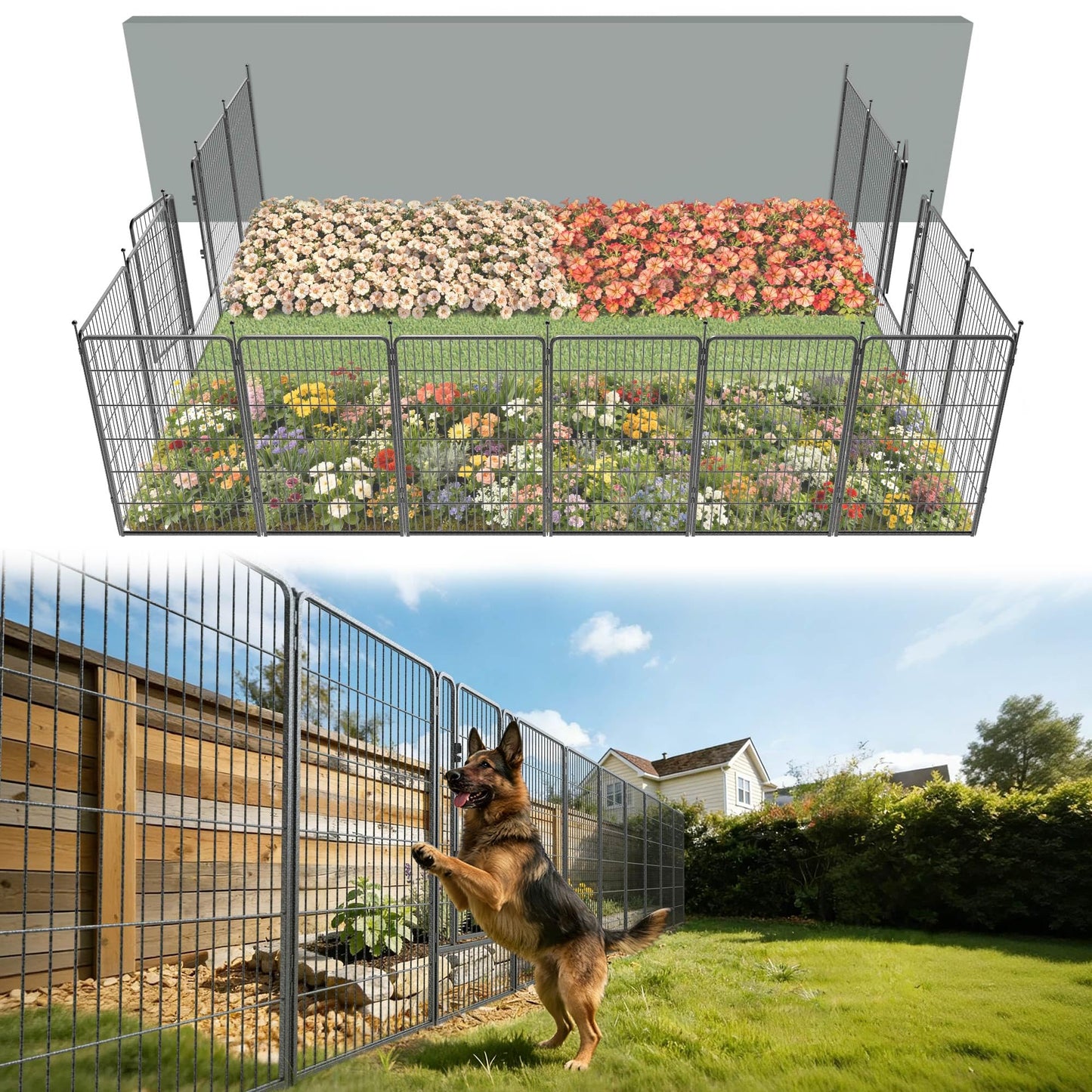 FXW No Dig Garden Fence, Outdoor for Yard