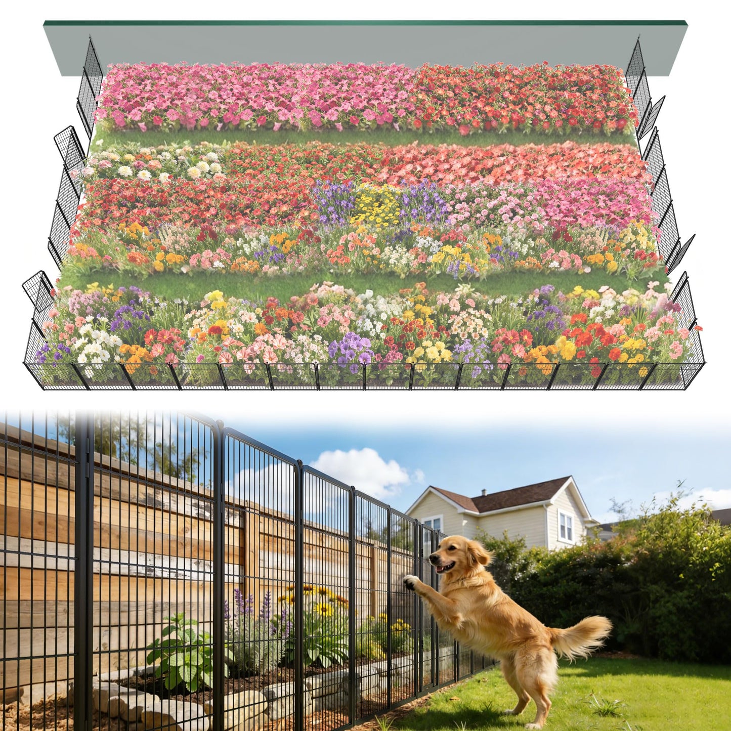 FXW No Dig Garden Fence, Outdoor for Yard