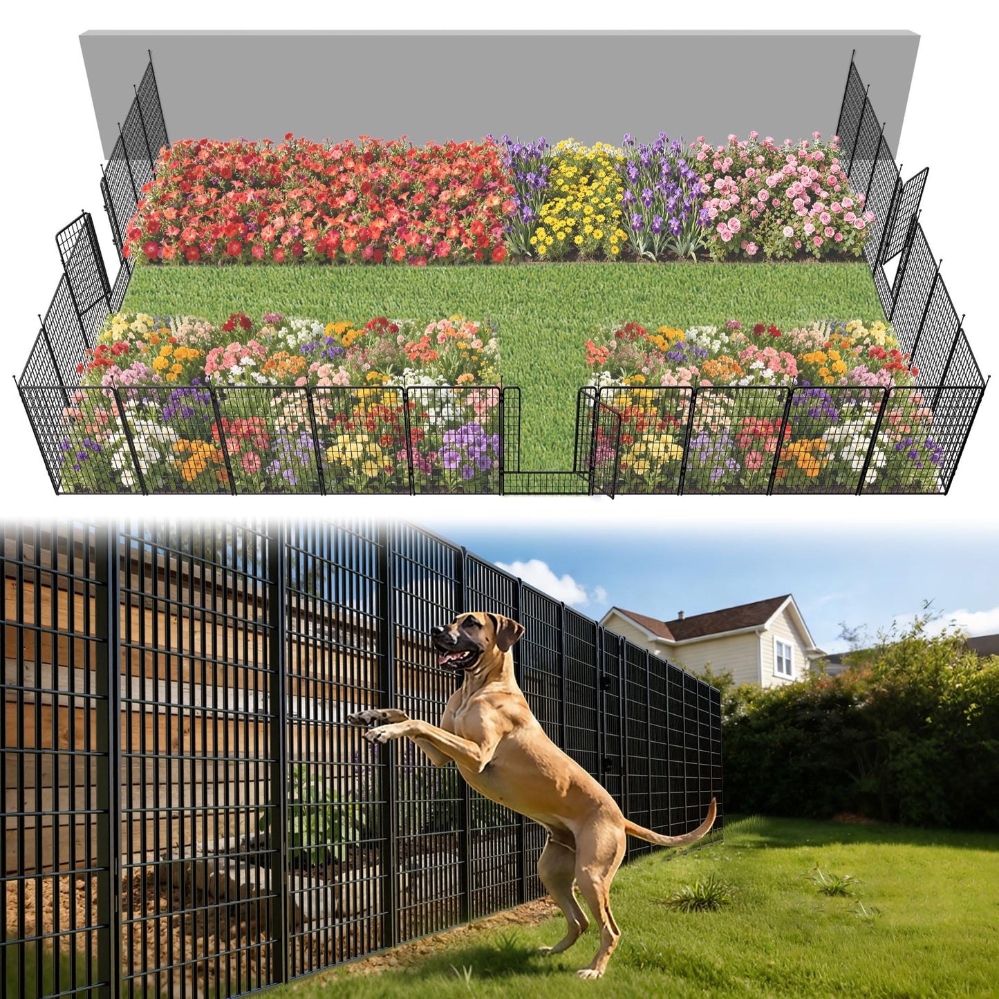 FXW No Dig Garden Fence, Outdoor for Yard