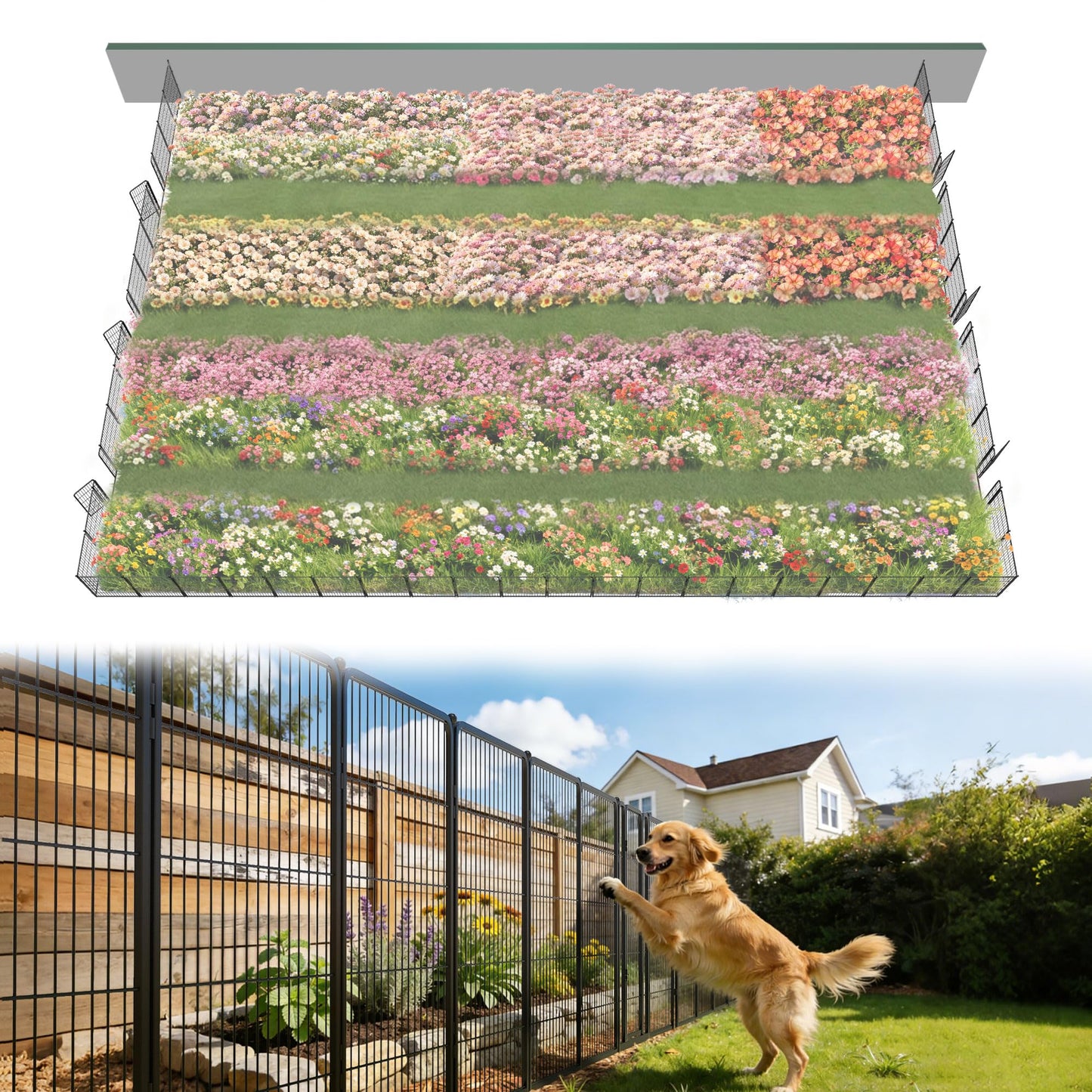 FXW No Dig Garden Fence, Outdoor for Yard
