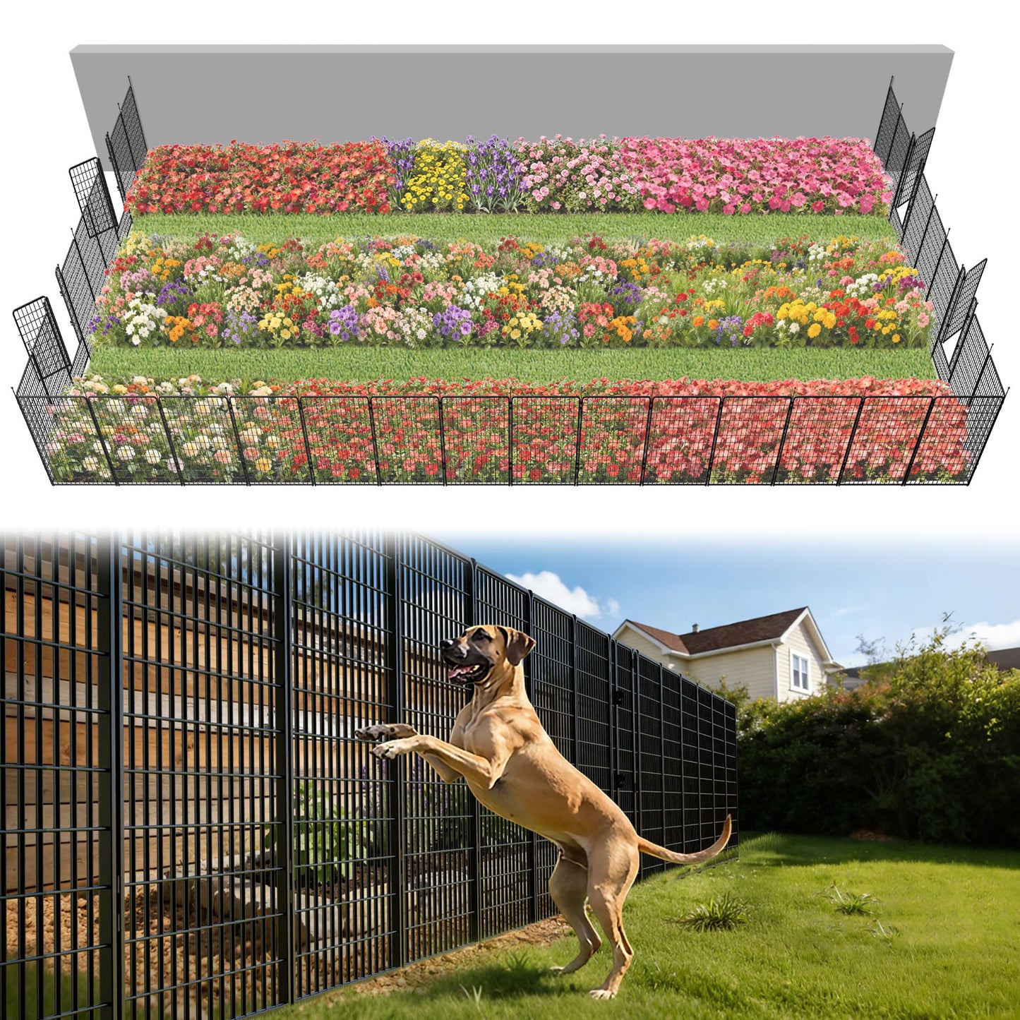 FXW No Dig Garden Fence, Outdoor for Yard