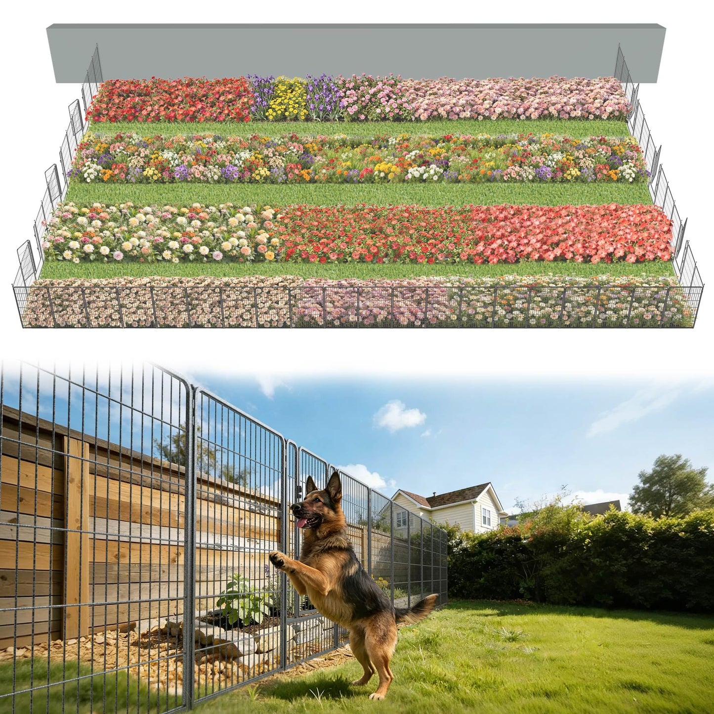 FXW No Dig Garden Fence, Outdoor for Yard