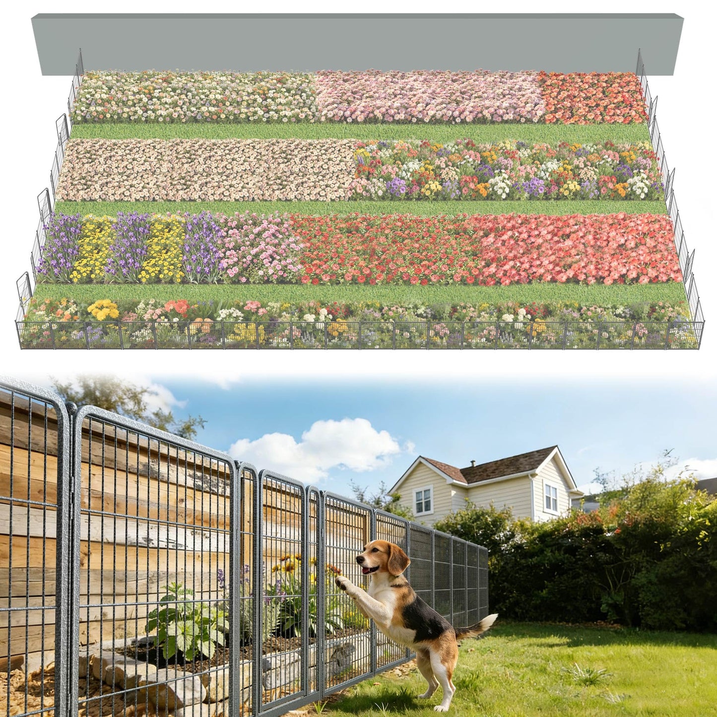 FXW No Dig Garden Fence, Outdoor for Yard