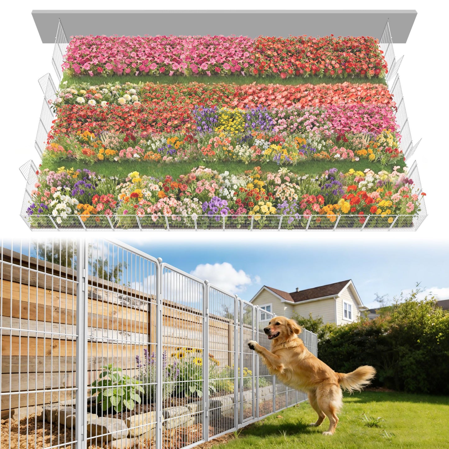 FXW No Dig Garden Fence, Outdoor for Yard