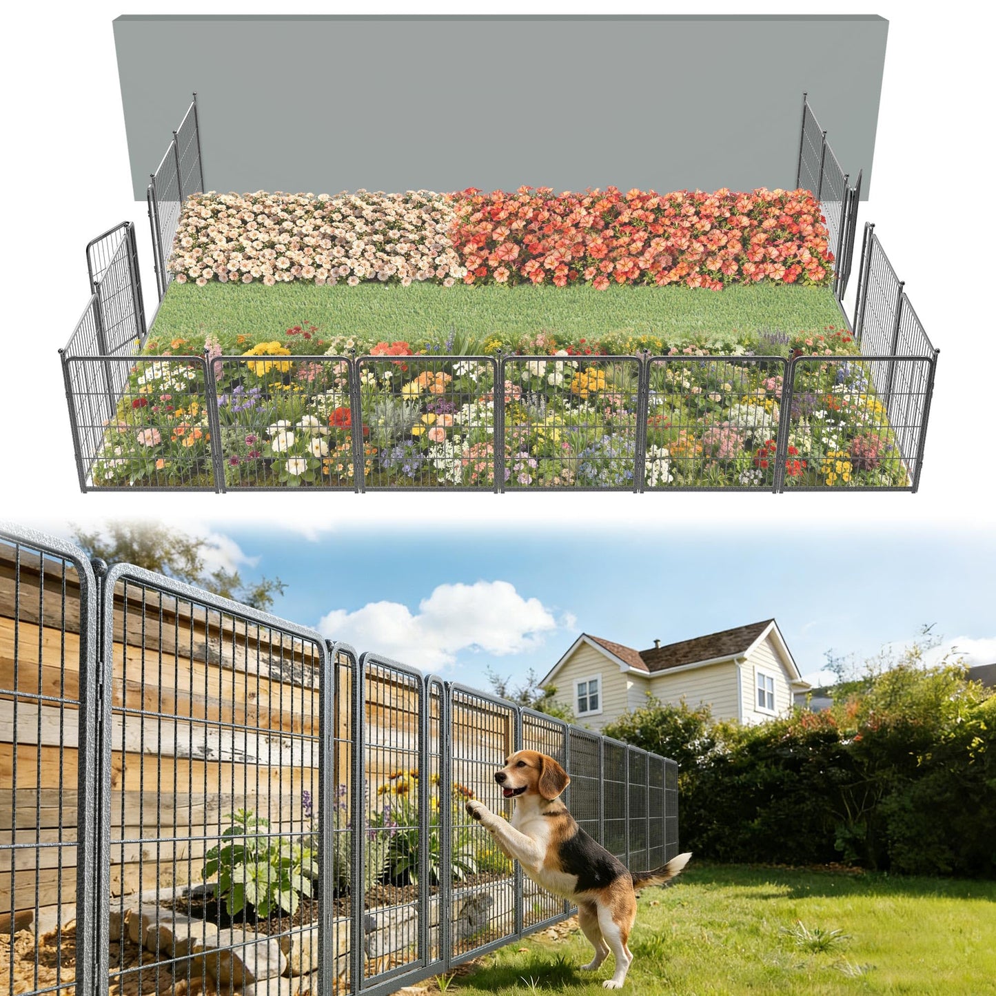 FXW No Dig Garden Fence, Outdoor for Yard