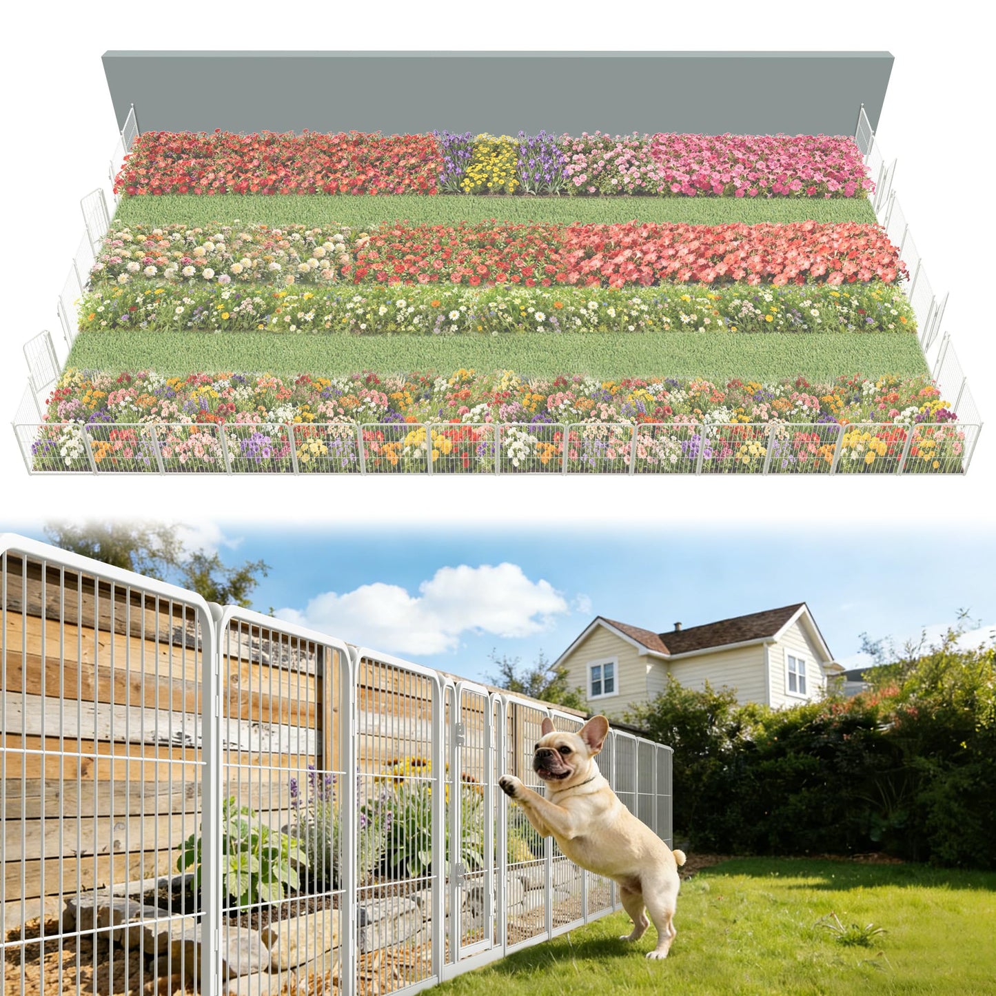 FXW No Dig Garden Fence, Outdoor for Yard