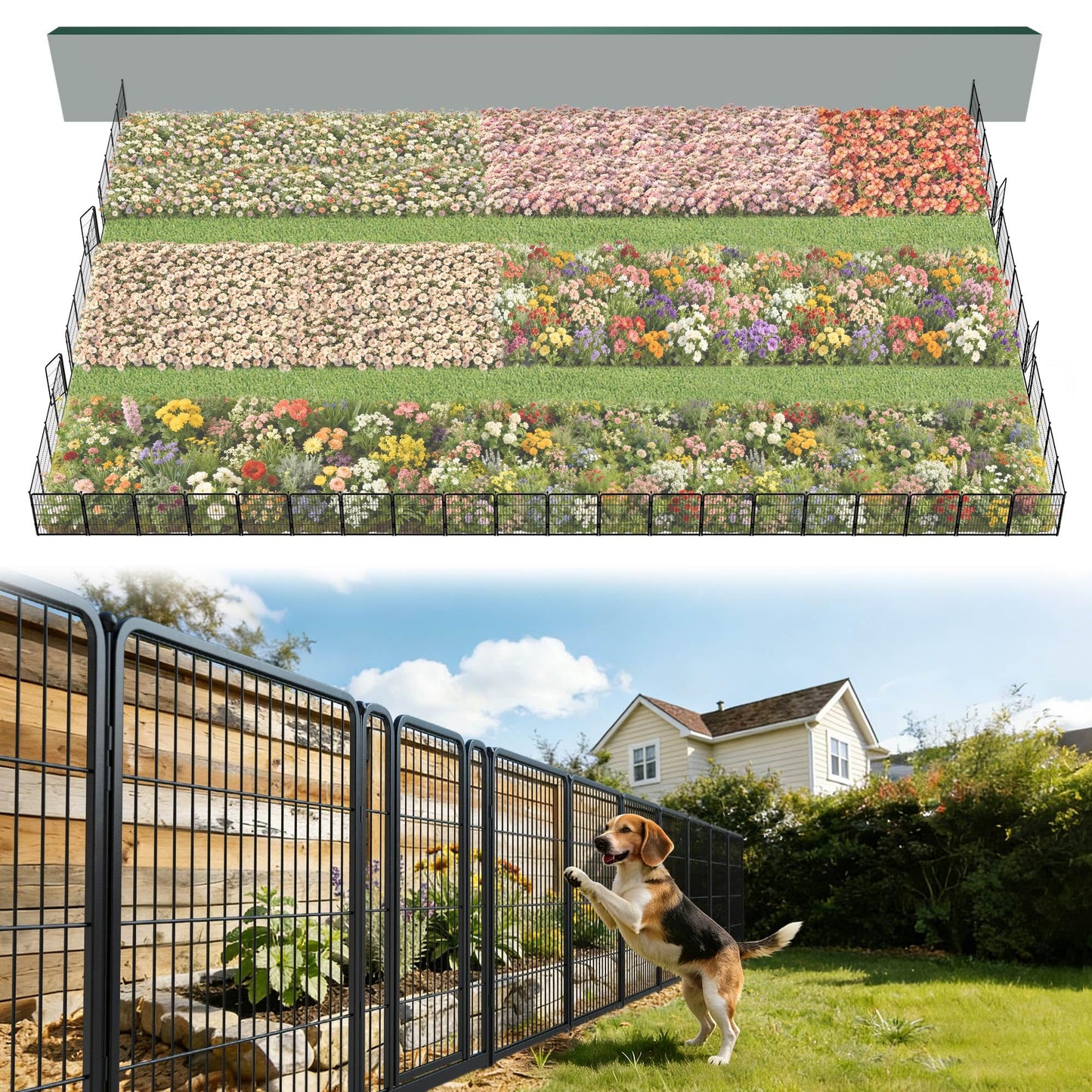 FXW No Dig Garden Fence, Outdoor for Yard